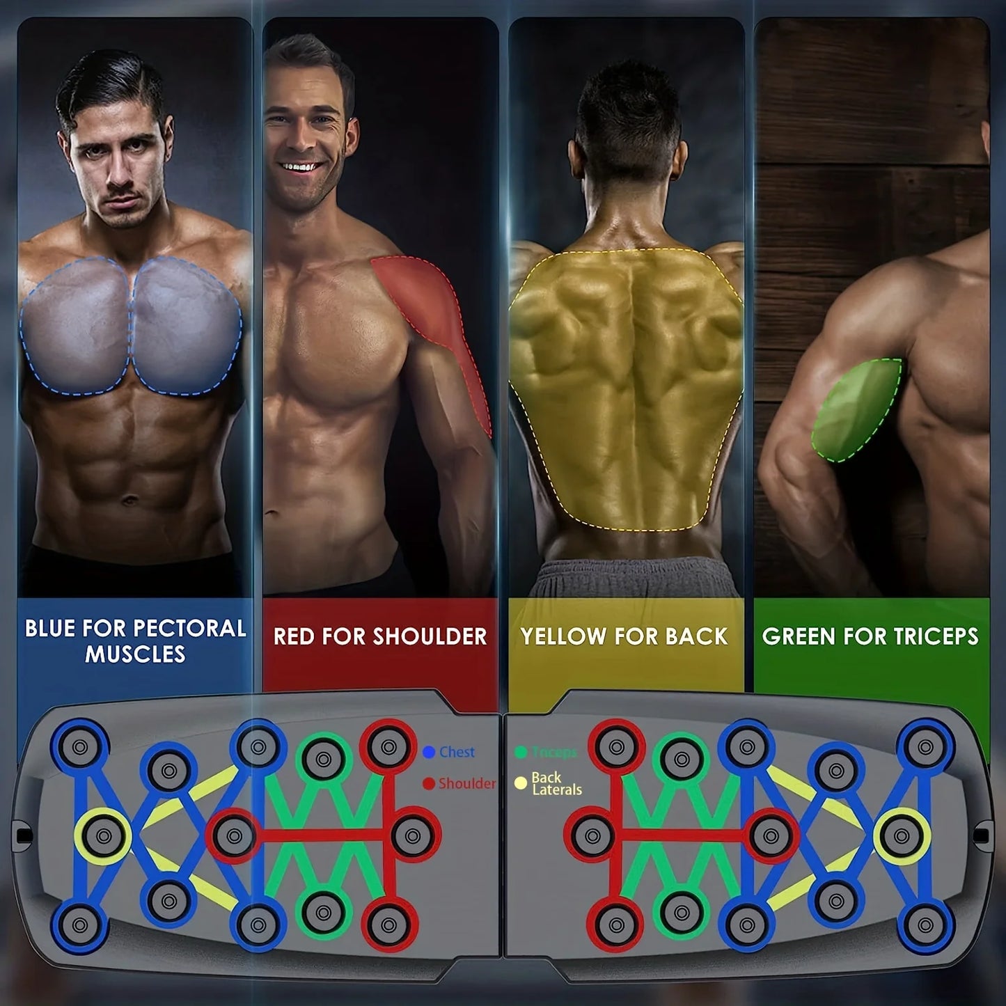 Multifunctional Folding Push-Up Board for Home and Gym Use - Enhance Chest Strength and Overall Fitness