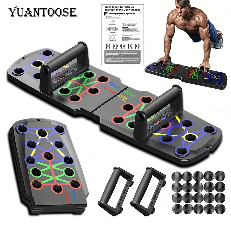 Multifunctional Folding Push-Up Board for Home and Gym Use - Enhance Chest Strength and Overall Fitness