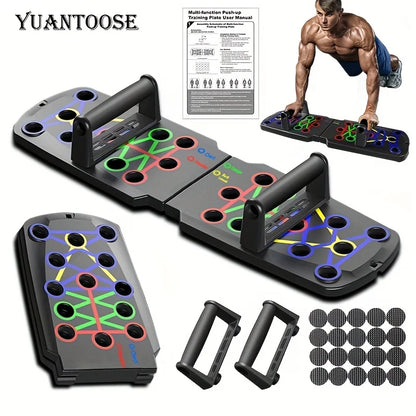 Multifunctional Folding Push-Up Board for Home and Gym Use - Enhance Chest Strength and Overall Fitness