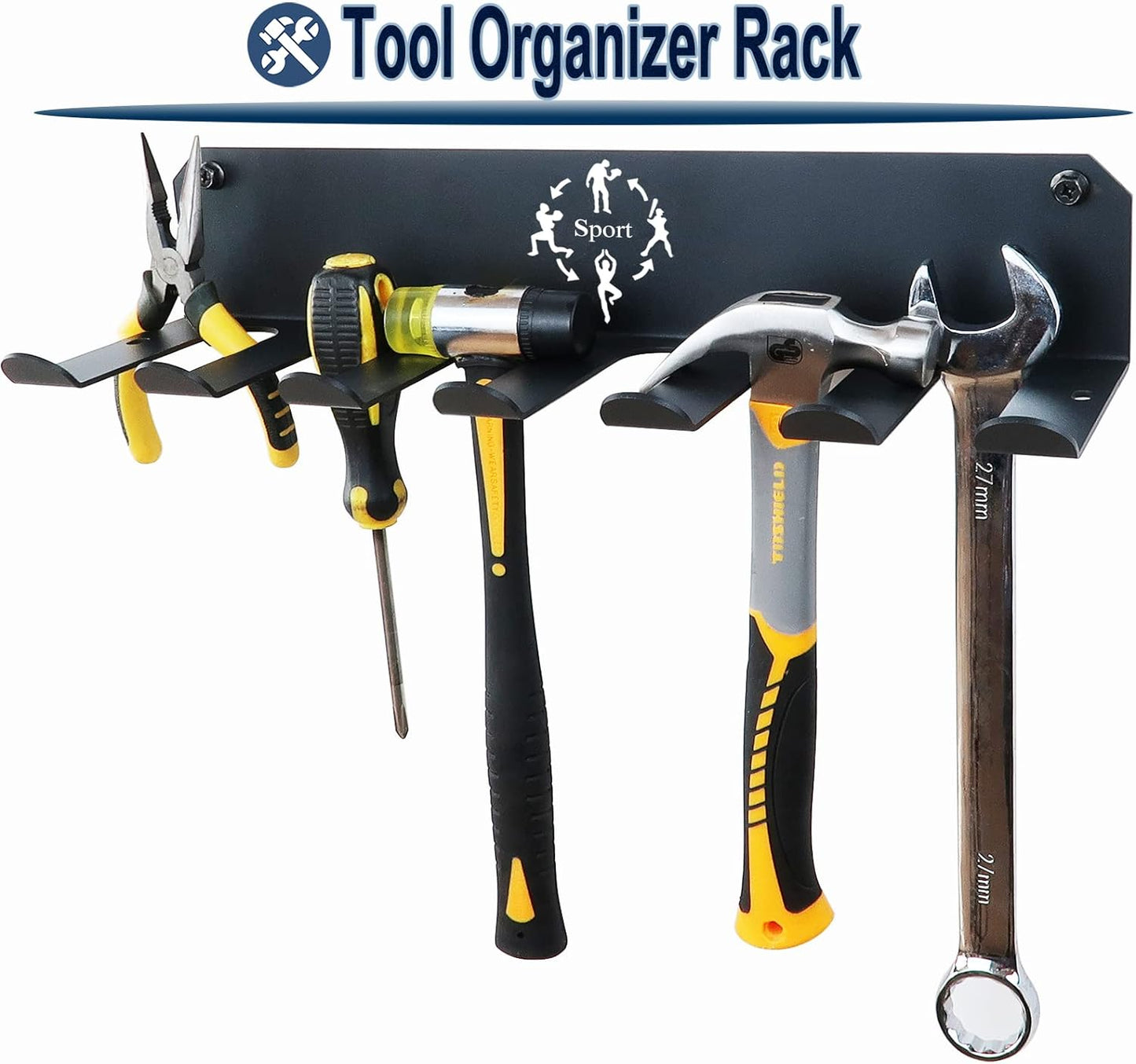 Premium Heavy-Duty Gym Storage Rack - Versatile Organizer for Resistance Bands, Barbells, and More - Perfect for Home Gyms and Garage Tools - Sleek Black Design