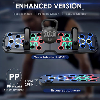 Multifunctional Folding Push-Up Board for Home and Gym Use - Enhance Chest Strength and Overall Fitness