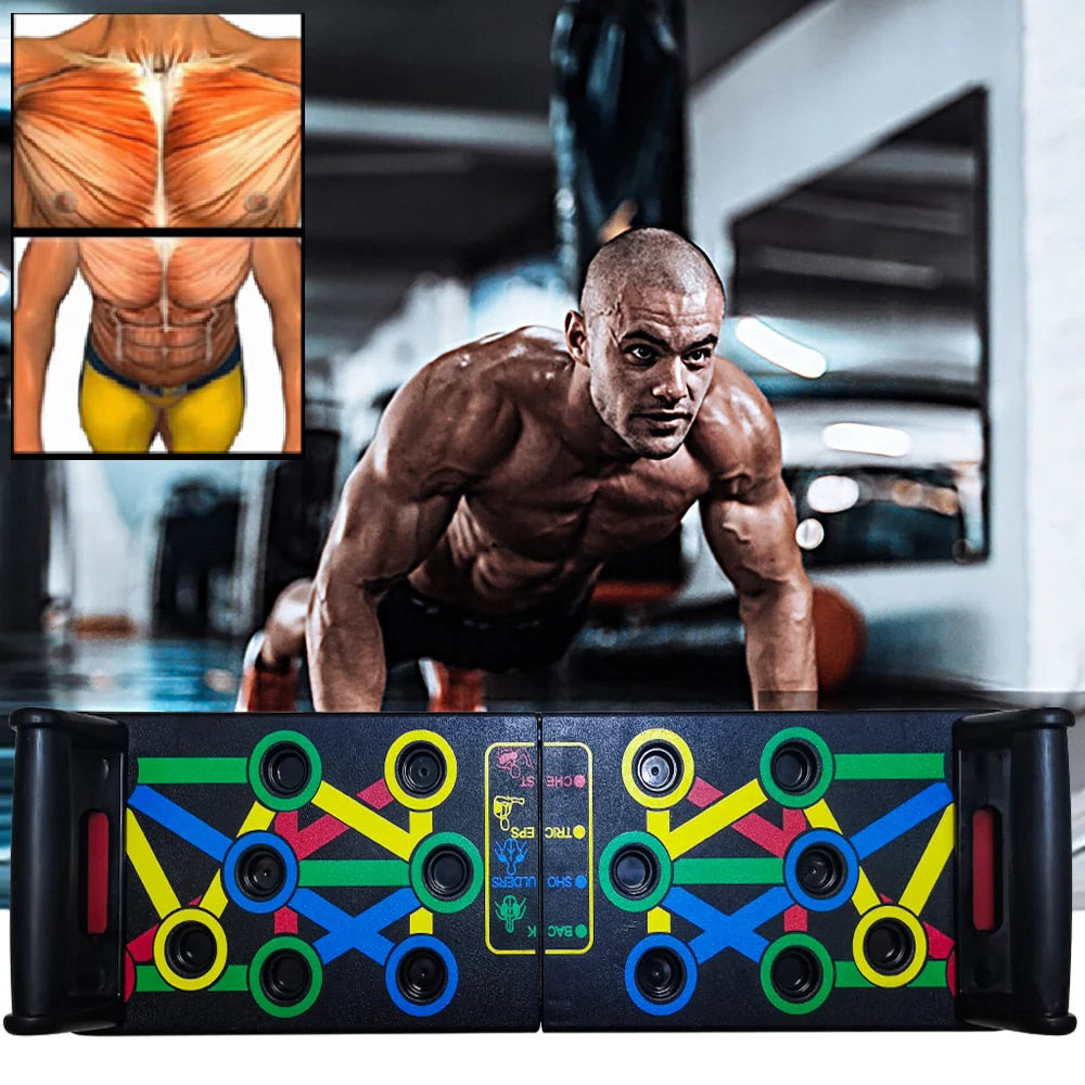 Ultimate 14 in 1 Push-Up Rack Board - Transform Your Home Workouts with Adjustable Grip Positions and Difficulty Levels!