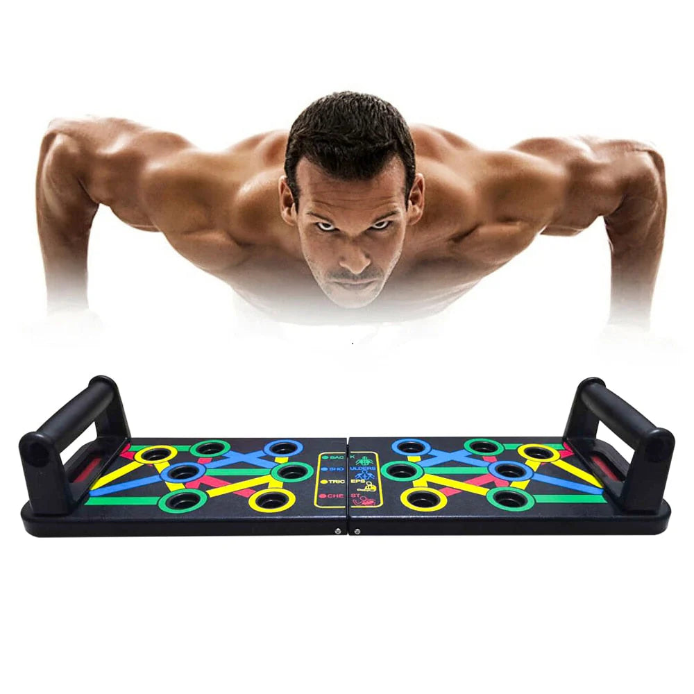 Ultimate 14 in 1 Push-Up Rack Board - Transform Your Home Workouts with Adjustable Grip Positions and Difficulty Levels!