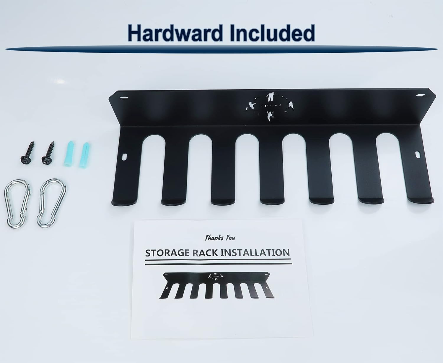 Premium Heavy-Duty Gym Storage Rack - Versatile Organizer for Resistance Bands, Barbells, and More - Perfect for Home Gyms and Garage Tools - Sleek Black Design