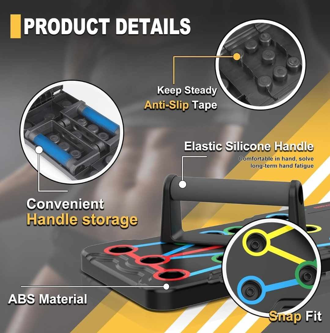 Ultimate 14 in 1 Push-Up Rack Board - Transform Your Home Workouts with Adjustable Grip Positions and Difficulty Levels!