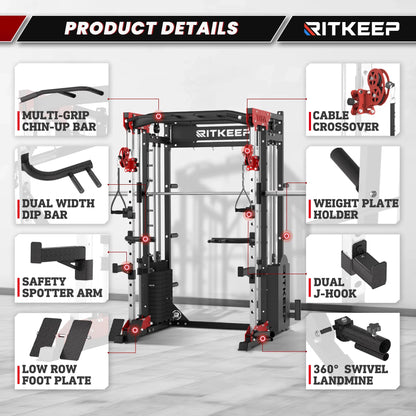 Transform Your Home Workouts with the PMAX 5600 Home Gym Smith Machine - All-in-One Strength Training Solution