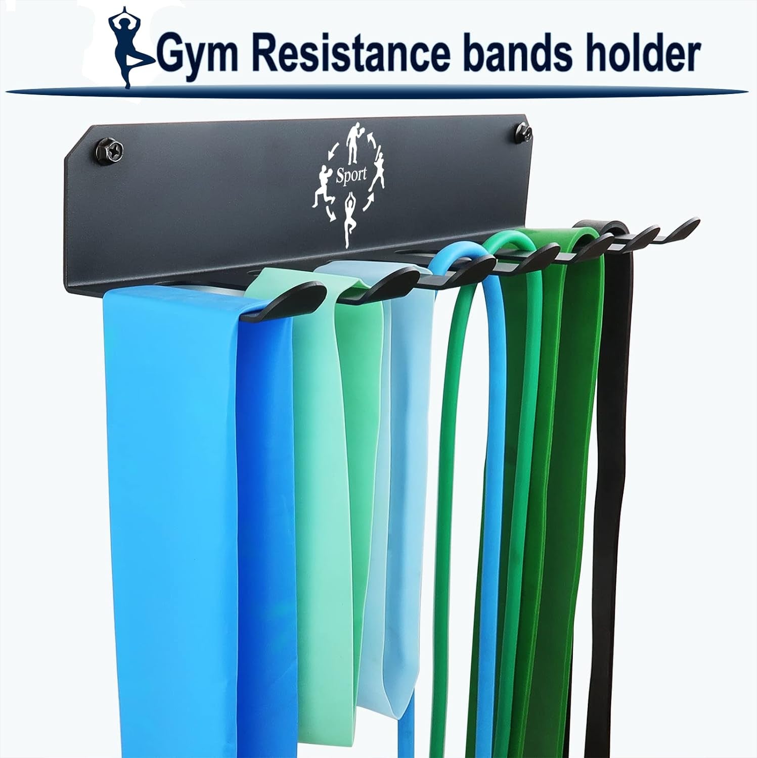 Premium Heavy-Duty Gym Storage Rack - Versatile Organizer for Resistance Bands, Barbells, and More - Perfect for Home Gyms and Garage Tools - Sleek Black Design