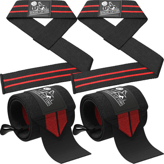 Elevate Your Workout with the Ultimate Wrist Wraps & Lifting Straps Bundle - Perfect for Weightlifting, Cross Training, and Powerlifting!